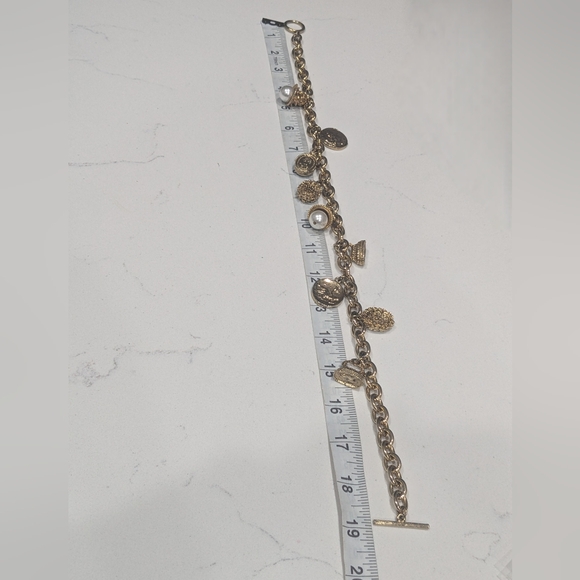 Vintage Statement Chunky Fob Golden Coin and Pearl Bead Necklace - Picture 12 of 13